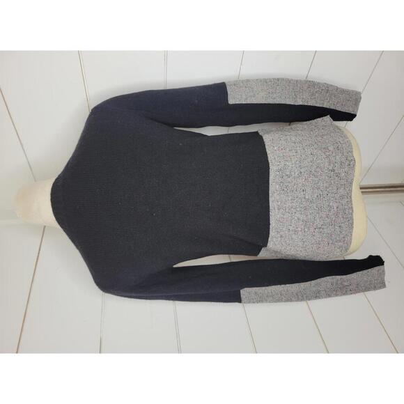 J Crew with cashmere XS black sweater with grey tweed detail - Picture 3 of 6